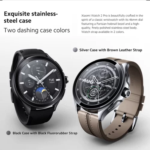 Smartwatch Xiaomi Watch 2 Pro Black - Bluetooth Wear OS by Google, Tela AMOLED 1.43", Snapdragon® W5+ Gen 1, GPS, NFC (Carteira Google), bateria 495mAh até 65h